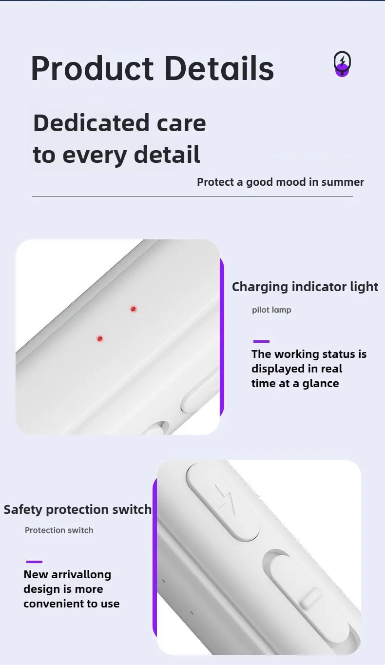 Raquete Elétrica Mata-Mosquito com Luz Violeta