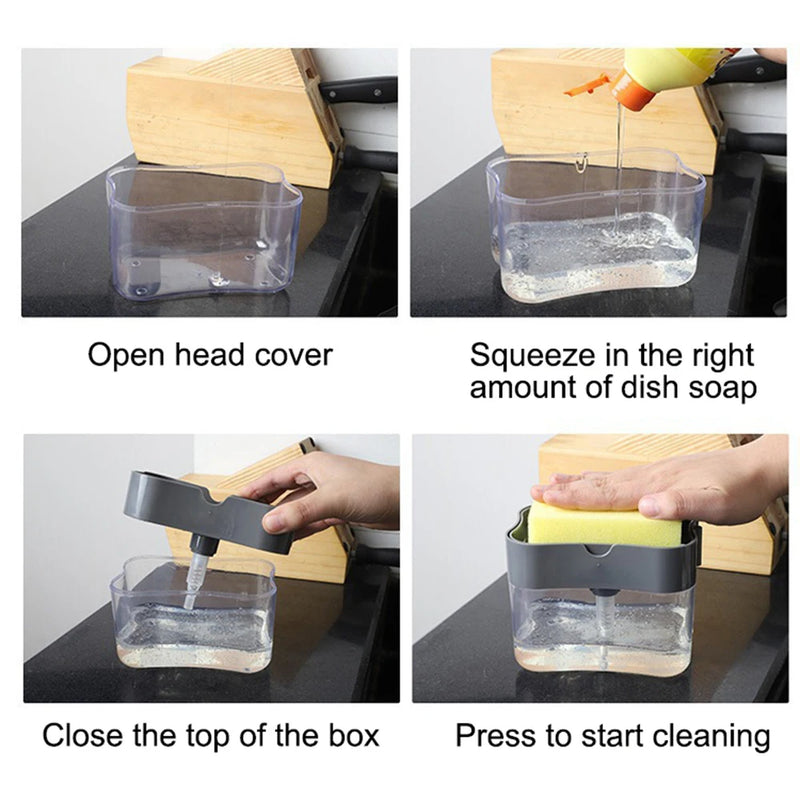 Dispenser Automático de Detergente com Escova e Suporte