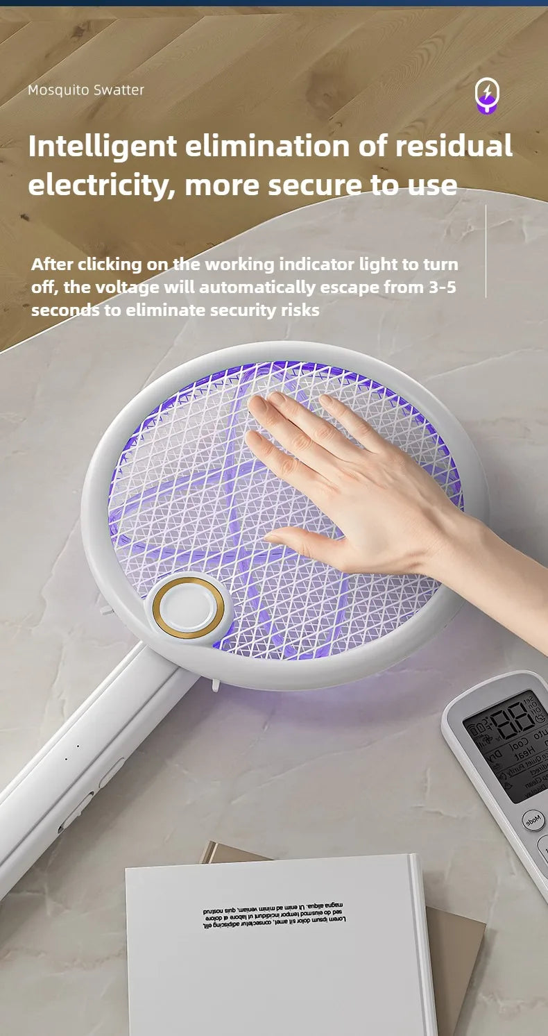 Raquete Elétrica Mata-Mosquito com Luz Violeta