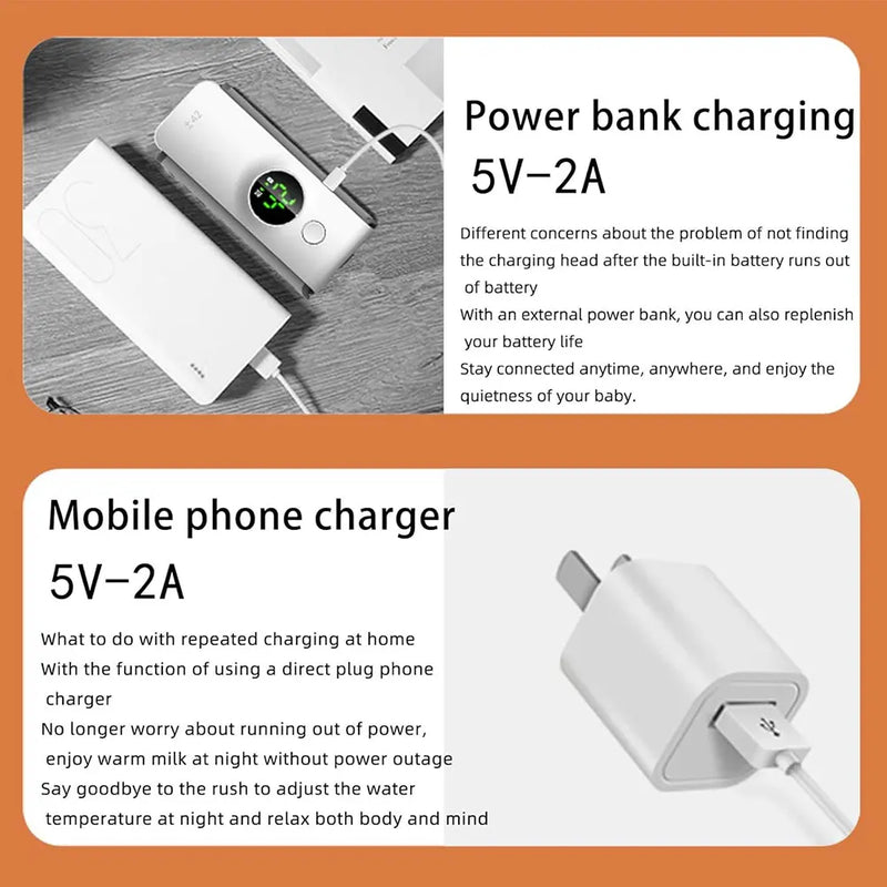 Aquecedor de Mamadeiras Portátil Recarregável