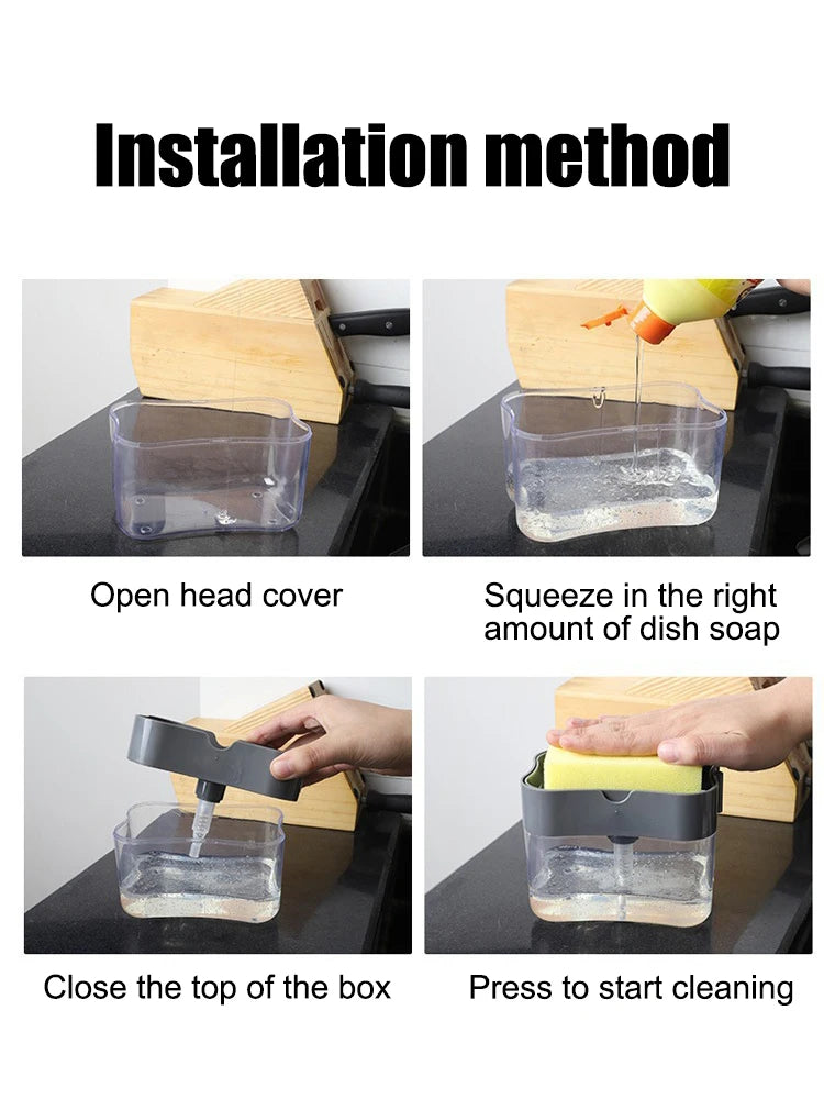 Dispenser Automático de Detergente com Escova e Suporte