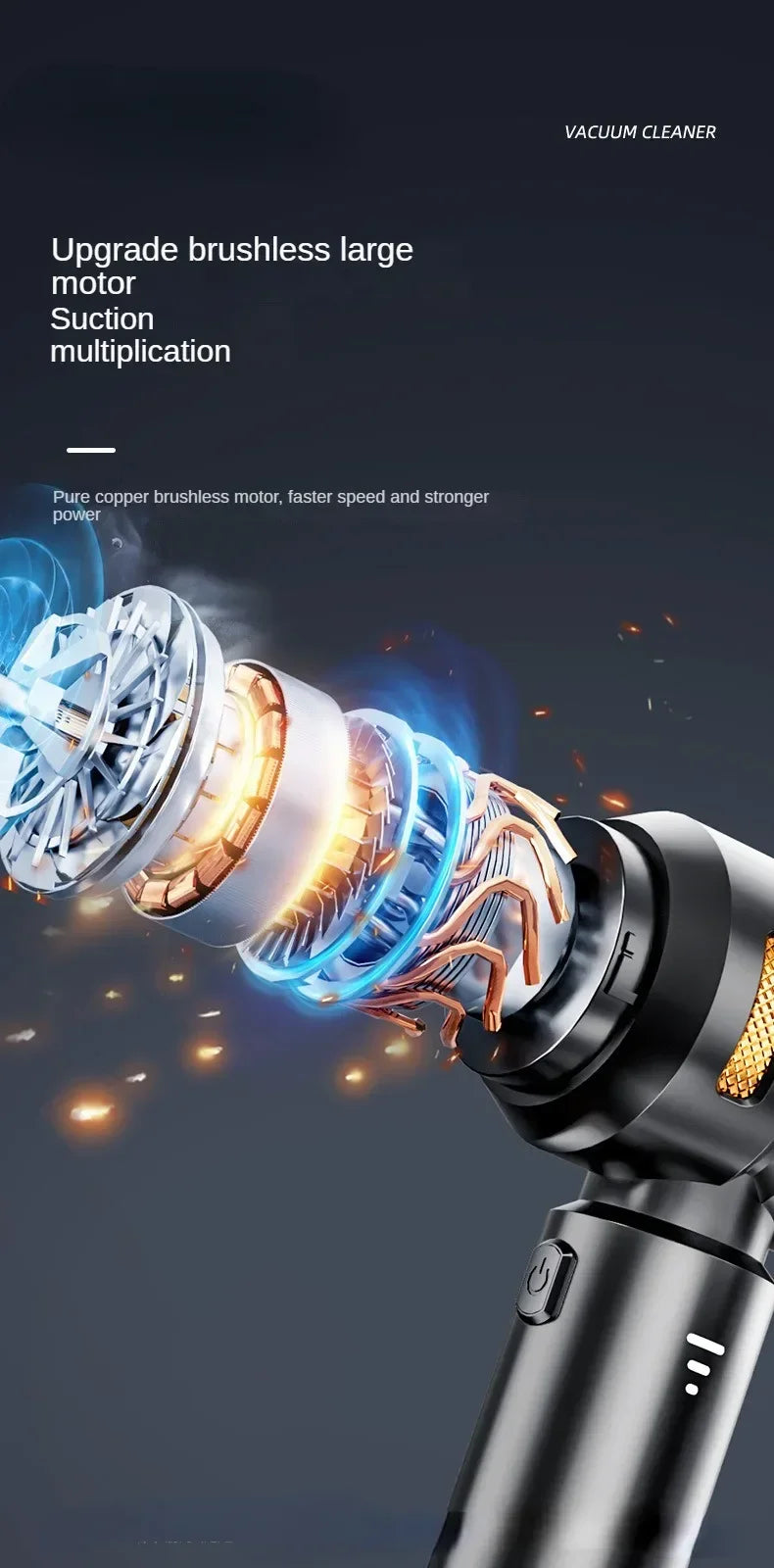 Aspirador de Pó Portátil Sem Fio – Alta Potência para Carro e Casa