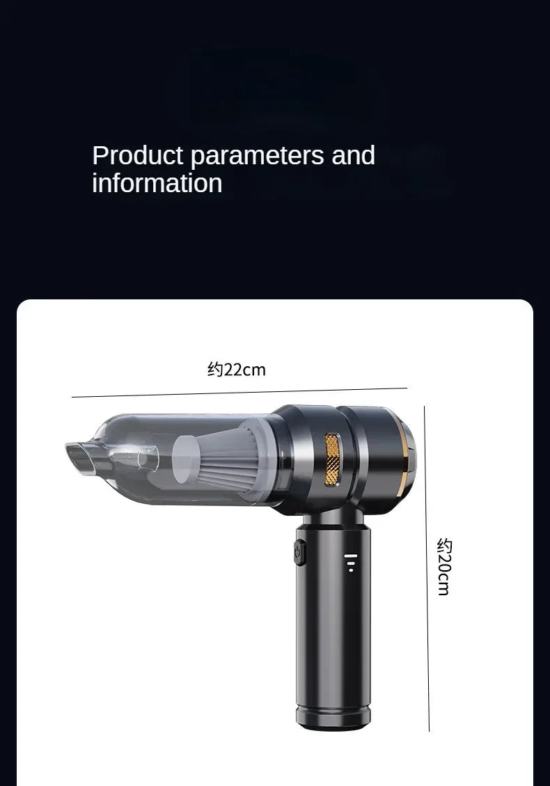 Aspirador de Pó Portátil Sem Fio – Alta Potência para Carro e Casa