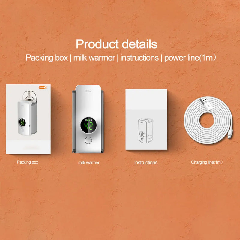 Aquecedor de Mamadeiras Portátil Recarregável